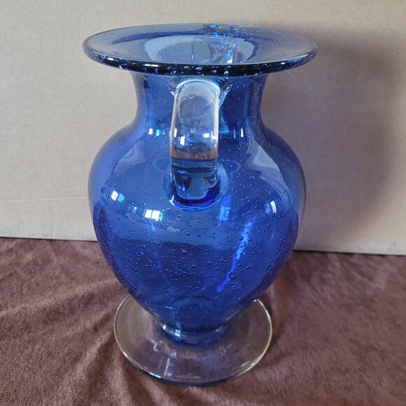 Vintage Hand Blown Cobalt Blue Glass Vase - Picture 4 of 6